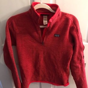 Women’s red quarter zip Patagonia jacket